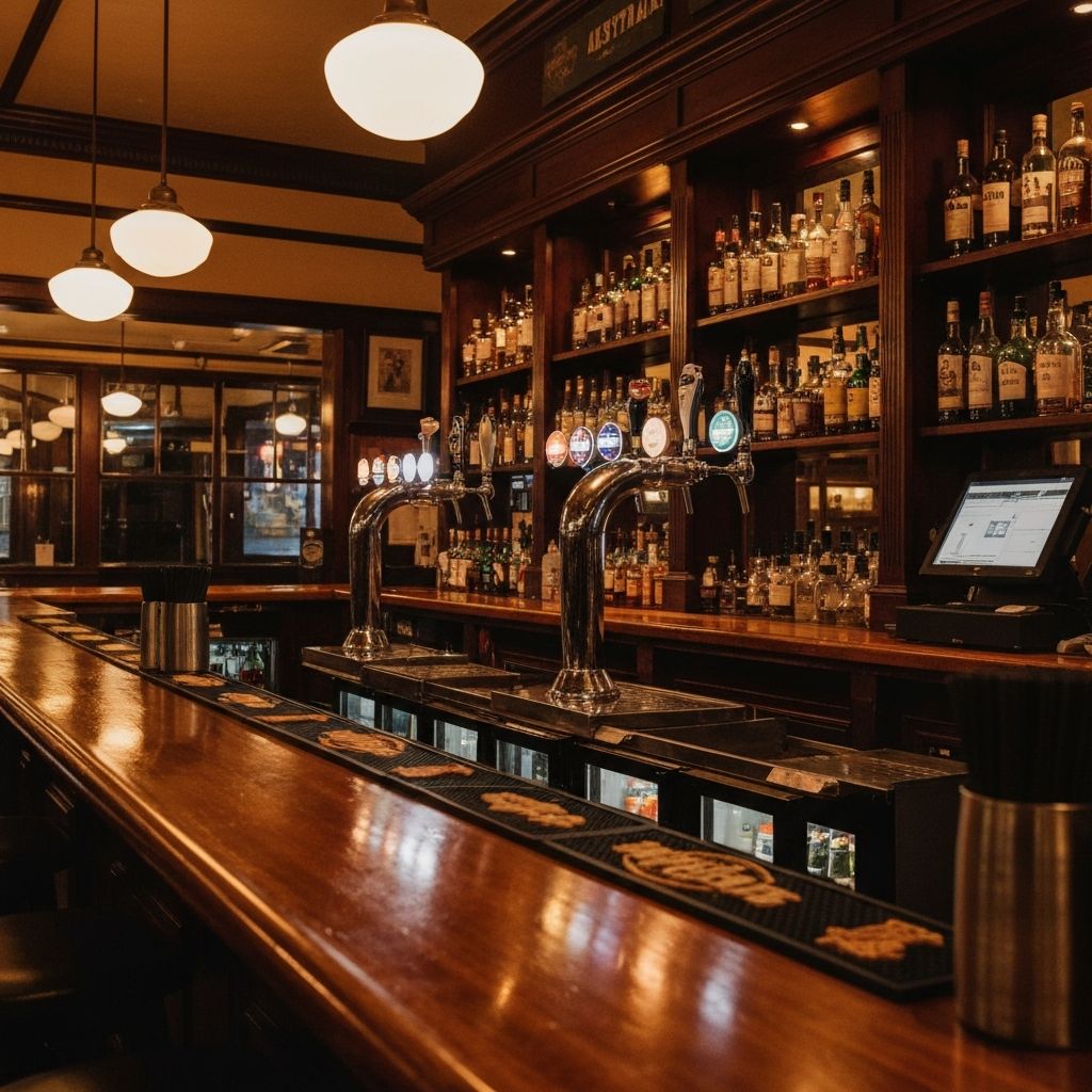 Commercial Hotel Allora licensed bar with beer taps and spirits on display
